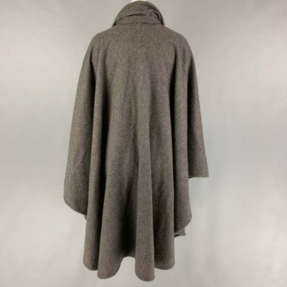 LORO PIANA One Grey Cashmere Shawl Collar Cape - Picture 3 of 5